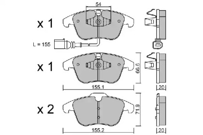 Комплект тормозных колодок (AISIN: BPVW-1023)